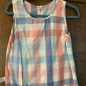 J Crew Plaid top with Bow!